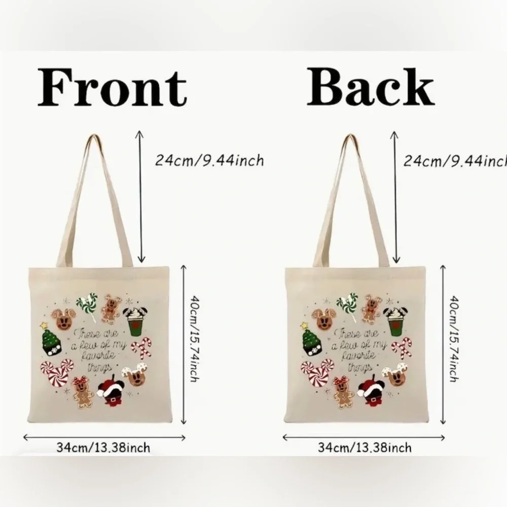 🎄 Mickey Mouse Christmas Inspired canvas tote bags